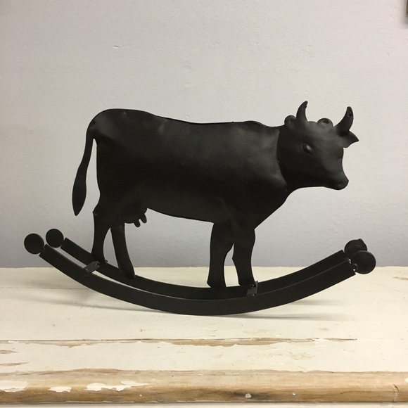 Other - Metal Rocking Cow Figurine Decor Rustic Country